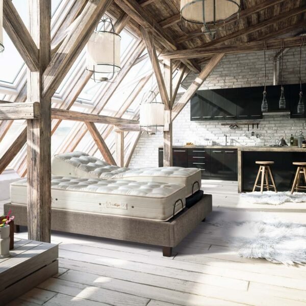 Colchón articulado Auriga Adhara en loft de madera